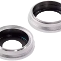 Back Camera Lens With Bracket & Bezel For iPhone 16 / 16 Plus (2 Piece Set) (Premium) (White)