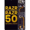 Main OLED Assembly With Frame For Motorola Razr 2024 / Razr 50 (XT2453 / 2024) (Refurbished) (Koala Grey)