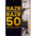 Main OLED Assembly With Frame For Motorola Razr 2024 / Razr 50 (XT2453 / 2024) (Refurbished) (Beach Sand)