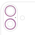 Back Camera Bezel Ring Only For iPhone 16 / 16 Plus (Pink) (2 Piece Set)