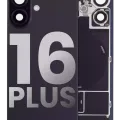 Back Glass w/ MagSafe Magnet & NFC & Flashlight Flex For iPhone 16 Plus (Used OEM Pull: Grade A) (Black)