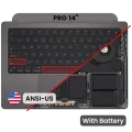 Top Case with Battery and Keyboard (ANSI US) For MacBook Pro 14" A3401 (2024) (Used OEM Pull: Grade A) (Space Black)