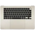 Top Case with Battery and Keyboard (ANSI US) For MacBook Air 15" A3114 (2024) (Used OEM Pull: Grade A) (Starlight)
