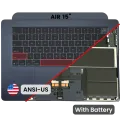 Top Case with Battery and Keyboard (ANSI US) For MacBook Air 15" A3114 (2024) (Used OEM Pull: Grade B) (Midnight)