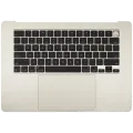 Top Case with Battery and Keyboard (ANSI US) For MacBook Air 15" A3241 (2025) (Used OEM Pull: Grade A) (Starlight)