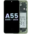 OLED Assembly With Frame For Samsung Galaxy A55 (A556 / 2024) (Service Pack) (Lemon)