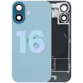 Back Glass With Steel Plate With Wireless NFC Charging MagSafe Magnet & Flashlight Flex For iPhone 16 (Service Pack) (Teal)