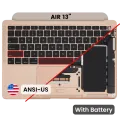 Top Case with Battery and Keyboard (ANSI US) For MacBook Air 13" A1932 (2018-2019) (OEM New) (Rose Gold)