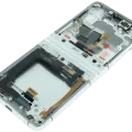 Inner OLED Assembly With Frame Compatible For Samsung Galaxy Z Flip 3 5G (F711) (Service Pack) (Silver) (Bespoke)