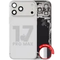 Back Housing W/ Charging Port Flex & Small Parts Compatible For iPhone 17 Pro Max (EU / Global Version) (Used OEM Pull: Grade A) (Silver)