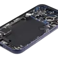 Back Housing W/ Charging Port Flex & Small Parts Compatible For iPhone 17 Pro (EU / Global Version) (Used OEM Pull: Grade A) (Deep Blue)