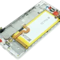 LCD Assembly With Frame For Huawei P8 Lite ALE-L21 (2015) (Huawei Genuine) (White)