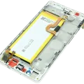 LCD Assembly With Frame For Huawei P8 Lite ALE-L21 (2015) (Huawei Genuine) (White)