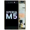 LCD Assembly With Frame For Sony Xperia M5 E5603 (Genuine) (Gold)