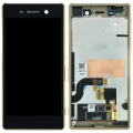 LCD Assembly With Frame For Sony Xperia M5 E5603 (Genuine) (Gold)