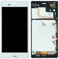 LCD Assembly With Frame For Sony Xperia Z3 (Genuine) (White)
