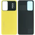 Back Cover Glass Without Camera Lens For Xiaomi Poco M4 Pro 5G (Genuine) (Yellow)