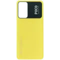 Back Cover Glass Without Camera Lens For Xiaomi Poco M4 Pro 5G (Genuine) (Yellow)