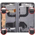 Inner Main OLED Assembly With Frame For Google Pixel Fold (Refurbished) (Obsidian Black)