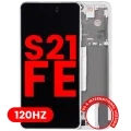OLED Assembly With Frame For Samsung Galaxy S21 FE 5G (US & International Version) (Aftermarket Plus) (120Hz) (White)
