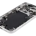 Back Housing W/ Charging Port Flex & Small Parts For iPhone 17 Pro (EU / Global Version) (Used OEM Pull: Grade C) (Silver)