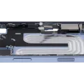 Mid-Frame Housing W/ Charging Port Flex & Small Parts For iPhone 17 (US Version) (Used OEM Pull: Grade B) (Mist Blue)