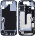 Mid-Frame Housing W/ Charging Port Flex & Small Parts For iPhone 17 (US Version) (Used OEM Pull: Grade C) (Mist Blue)