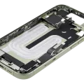 Mid-Frame Housing W/ Charging Port Flex & Small Parts For iPhone 17 (EU / Global Version) (Used OEM Pull: Grade B) (Sage)