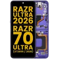 OLED Assembly With Frame For Motorola Razr Ultra 2026 / Razr 70 Ultra (XT2655 / 2026) (Refurbished) (Orient Blue)