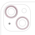 Back Camera Bezel Ring Only For iPhone 15 / 15 Plus (2 Piece Set) (Pink) (10 Pack)