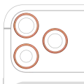 Back Camera Bezel Ring Only For iPhone 17 Pro / 17 Pro Max (3 Piece Set) (Cosmic Orange) (10 Pack)
