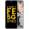 Inner OLED Assembly With Frame Compatible For Samsung Galaxy Z Flip 7 FE 5G (F761) (US & International) (Refurbished) (Silver Shadow)