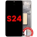OLED Assembly With Frame For Samsung Galaxy S24 5G (US & International Version) (Aftermarket Plus) (120HZ) (Marble Grey)