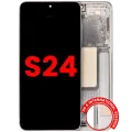 OLED Assembly With Frame For Samsung Galaxy S24 5G (US & International Version) (Aftermarket Plus) (120HZ) (Amber Yellow)