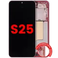 OLED Assembly With Frame For Samsung Galaxy S25 5G (US & International) (Aftermarket Plus) (120HZ) (Coral Red)