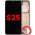 OLED Assembly With Frame For Samsung Galaxy S25 5G (US & International) (Aftermarket Plus) (120HZ) (Pink Gold)