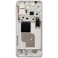 OLED Assembly With Frame For Motorola Moto Edge Plus / Edge 30 Pro (XT2201-1/4) / Edge X30 5G (XT2201-2/6 /2022) (Refurbished) (Stardust White)