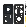 Back Camera Lens With Bracket / Bezel Fo Xiaomi 12T (2 Piece Set) (Black)