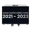 Complete LCD Display Assembly For MacBook Pro 14" (A2442 / Late 2021) / (A2779 / Late 2023) / (A2992 / Late 2023) / (A2918 / Late 2023) (Pre-installed Lid Angle Sensor cable) (Used OEM Pull: Grade B) (Silver)