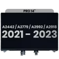 Complete LCD Display Assembly For MacBook Pro 14" (A2442 / Late 2021) / (A2779 / Late 2023) / (A2918 / Late 2023) (Pre-installed Lid Angle Sensor cable) (Used OEM Pull: Grade A) (Space Gray)