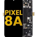OLED Assembly With Frame (With Fingerprint Sensor) For Google Pixel 8A (Refurbished) (Obsidian)
