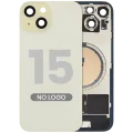 Back Glass w/ MagSafe Magnet For iPhone 15 (No Logo) (Aftermarket) (Yellow)