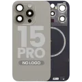 Back Glass w/ MagSafe Magnet For iPhone 15 Pro (No Logo) (Aftermarket) (Natural Titanium)