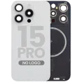 Back Glass w/ MagSafe Magnet For iPhone 15 Pro (No Logo) (Aftermarket) (White Titanium)