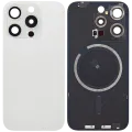 Back Glass w/ MagSafe Magnet For iPhone 15 Pro (No Logo) (Aftermarket) (White Titanium)