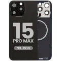 Back Glass w/ MagSafe Magnet For iPhone 15 Pro Max (No Logo) (Aftermarket) (Black Titanium)