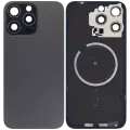Back Glass w/ MagSafe Magnet For iPhone 15 Pro Max (No Logo) (Aftermarket) (Black Titanium)