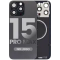 Back Glass w/ MagSafe Magnet For iPhone 15 Pro Max (No Logo) (Aftermarket) (Black Titanium)