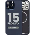 Back Glass w/ MagSafe Magnet For iPhone 15 Pro Max (No Logo) (Aftermarket) (Blue Titanium)