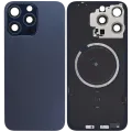 Back Glass w/ MagSafe Magnet For iPhone 15 Pro Max (No Logo) (Aftermarket) (Blue Titanium)